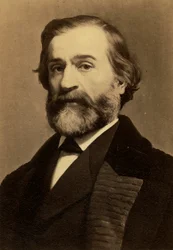 Retrato do compositor Giuseppe Verdi, c.1870 (impressão em gelatina prateada)